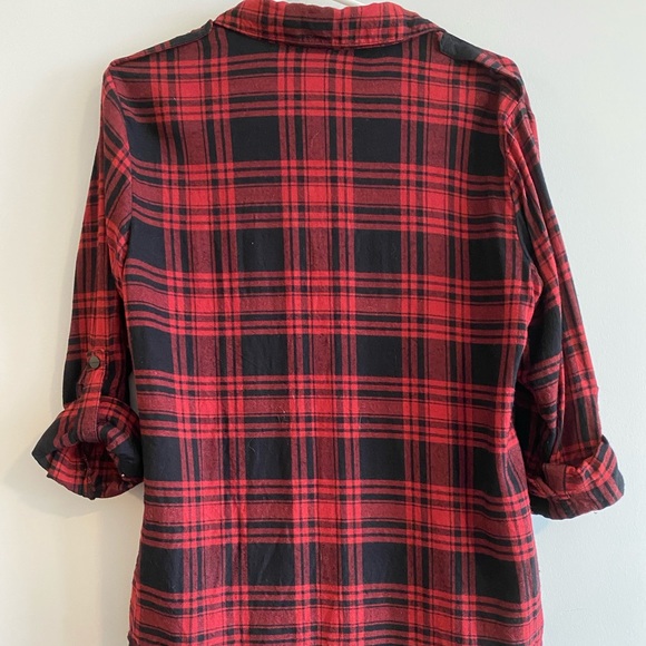 Sanctuary Red Plaid Button-Down - Picture 5 of 6